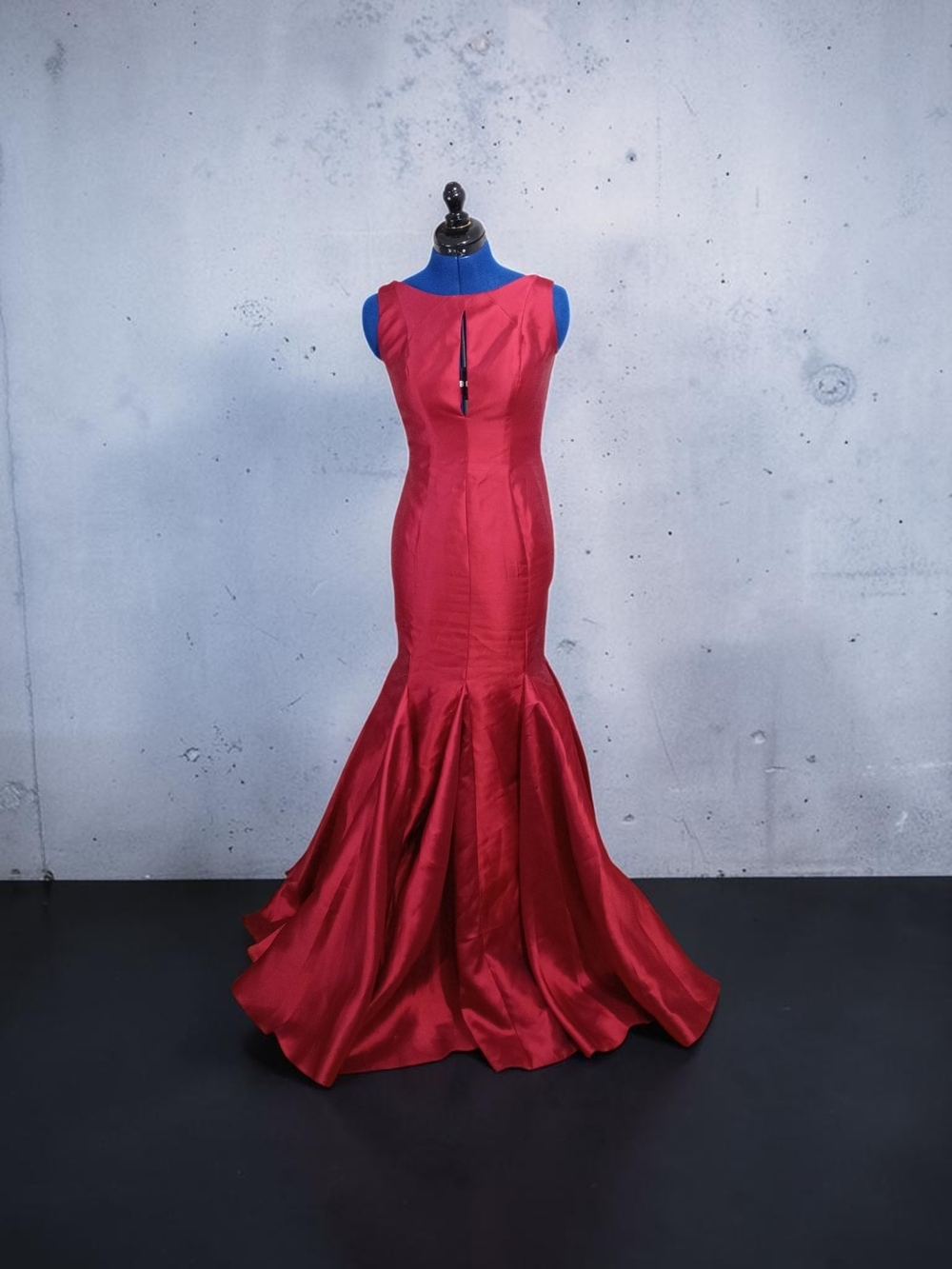 Satin Red Mermaid Dress with Keyhole Back